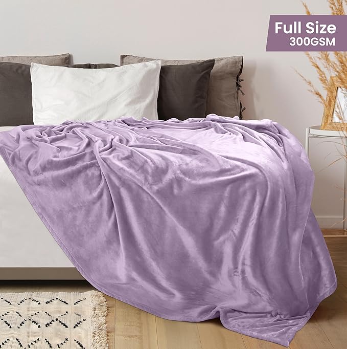 Utopia Bedding Fleece Blanket Full Size Lilac 300GSM Luxury Fuzzy Soft Anti-Static Microfiber Bed Blanket (90x84 Inch)