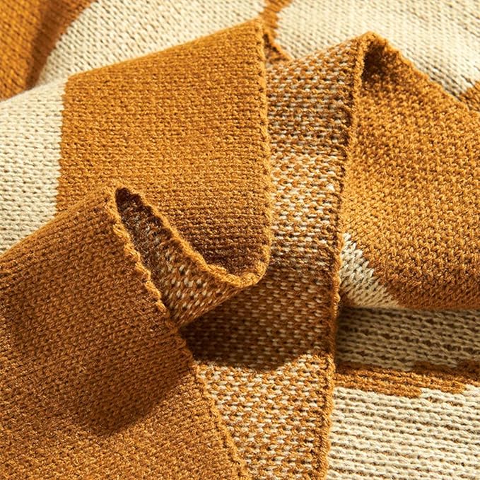ELASAD Light Brown Throw Blanket, Home Farmhouse Decor Rustic Couch Sofa Chair Bed Throw Blanket, Soft Warm Boho Lightweight Decorative Blanket for Travelling, 50"x60"
