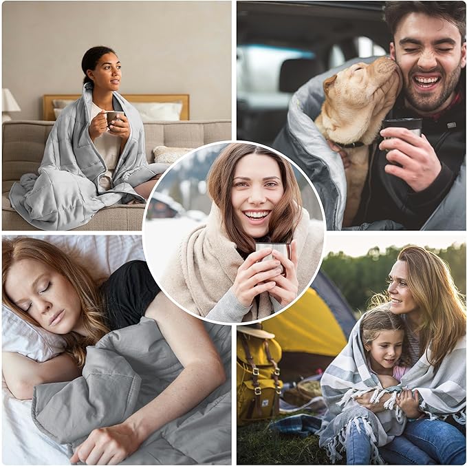 Soft Lightweight Down Blanket for Bed Sofa Couch Indoor and Outdoor Use, Warm and Fluffy Throw Blanket, Red, King Size (108"X88")