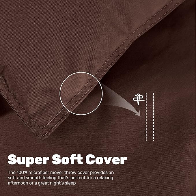 Soft Lightweight Down Blanket for Bed Sofa Couch Indoor and Outdoor Use, Warm and Fluffy Throw Blanket, Chocolate, King Size (108"X88")