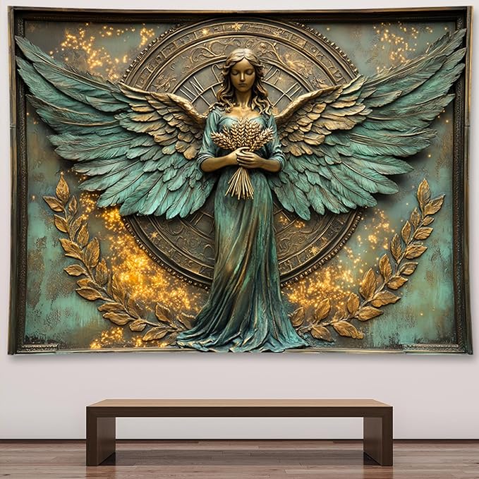 Liuzhouzai Vintage Zodiac Virgo Tapestry Wall Hanging Astrology Home Decoration Aesthetics Suitable for Bedroom Living Room Dormitory Office Wall Decor 80x60 Inches