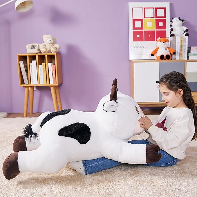 IKASA Giant Cow Stuffed Animal Plush Toy,30" Large Cute Jumbo Soft Toys,Huge Big Size Plushy Fluffy Fat Oversized Plushie