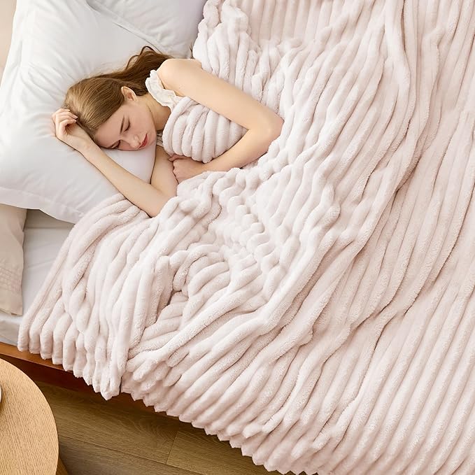 Bedsure California King Size Blanket for Bed - GentleSoft Cozy Soft Blankets for Women, Cute Large Throws for Girls, Crystal Pink, 102x96 Inches
