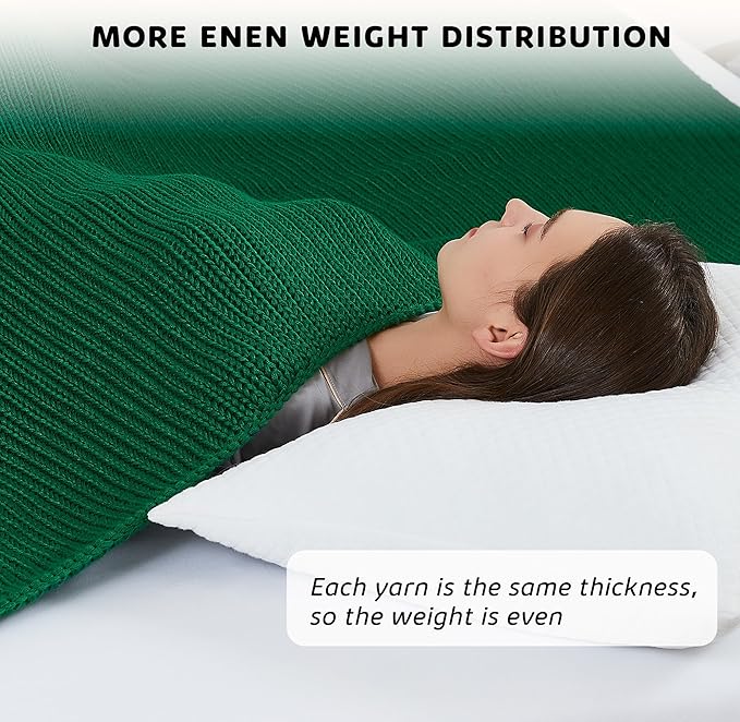 L'AGRATY Knitted Weighted Blanket - 60"x80" 15lbs Cooling Chunky Knit Heavy Blanket for Adults Braided Crochet Throw Thick Cable Yarn Knit Decorative No Beads Evenly Weighted Machine Washable