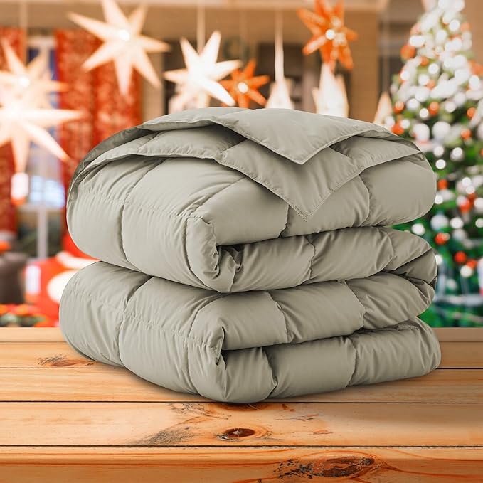 Soft Lightweight Down Blanket for Bed Sofa Couch Indoor and Outdoor Use, Warm and Fluffy Throw Blanket,Beige, King Size (108"X88")