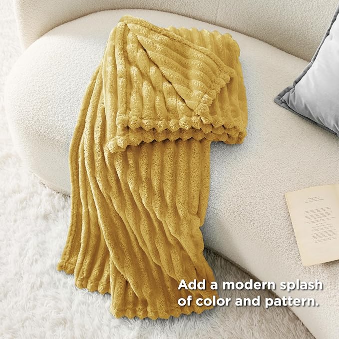 Bedsure Honey Fleece Blanket for Couch - GentleSoft Cozy Soft Blankets for Women, Cute Small Throws for Girls, 60x80 Inches