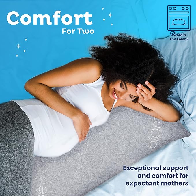 Snuggle-Pedic Body Pillow for Side Sleepers for Adults - Full Body Maternity Pillow Support Legs, Belly & HIPS - Shredded Memory Foam & Cooling Pregnancy Pillow Cover 20x54 Gray