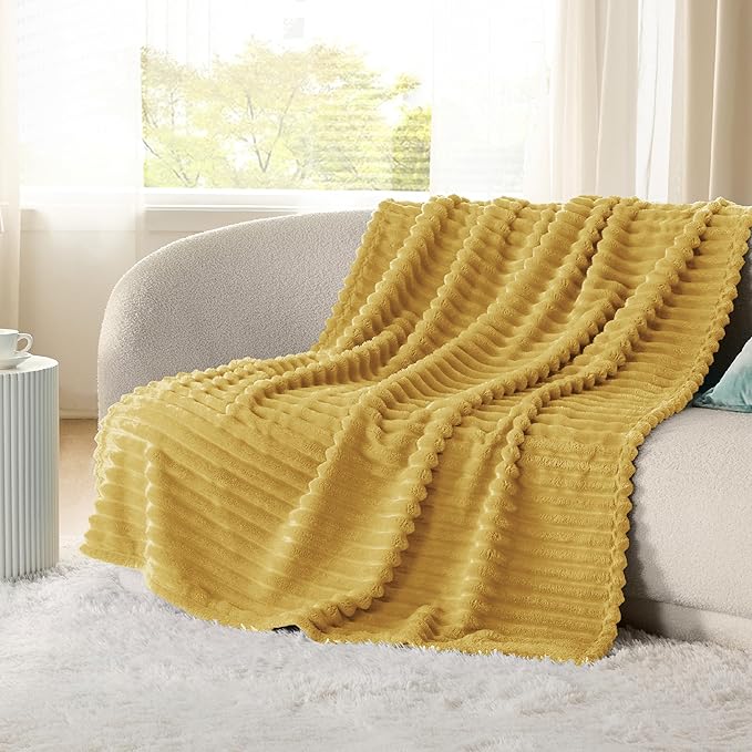 Bedsure Honey Fleece Blanket for Couch - GentleSoft Cozy Soft Blankets for Women, Cute Small Throws for Girls, 60x80 Inches