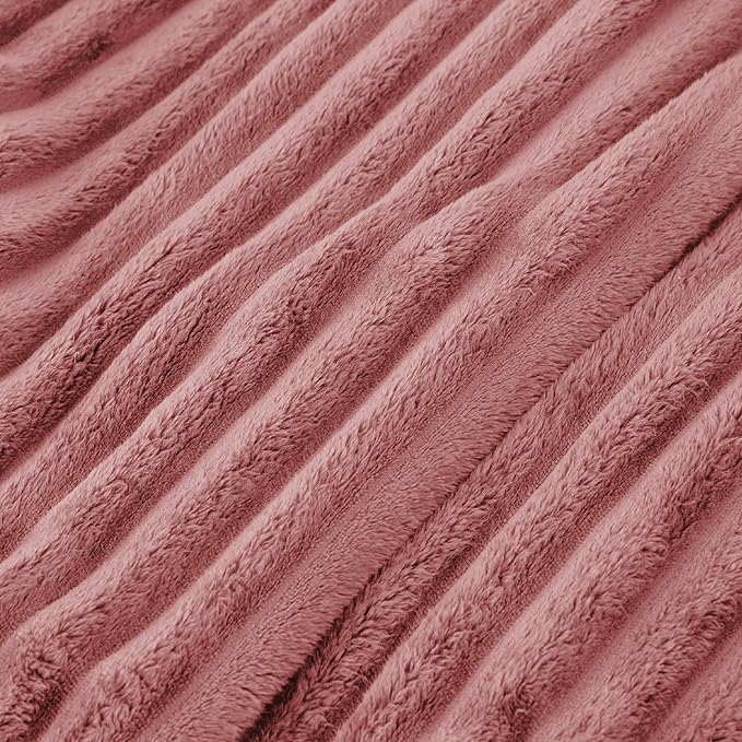 Bedsure Brick Dust Fleece Throw Blanket for Couch - GentleSoft Cozy Soft Blankets for Women, Cute Small Throws for Girls, 50x60 Inches