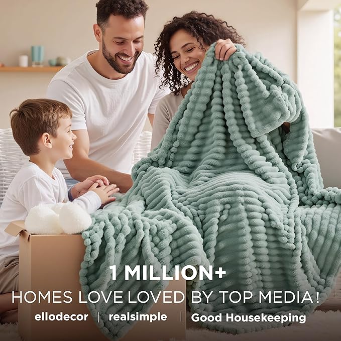 Bedsure Twin Blanket for Couch - GentleSoft Cozy Soft Blankets for Women, Cute Small Fleece Throws for Girls, Sage Green, 60x80 Inches