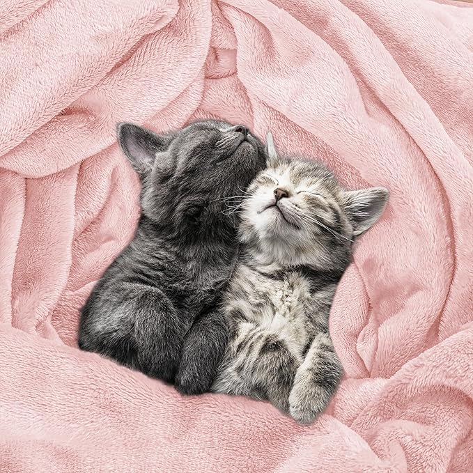 Utopia Bedding Fleece Blanket King Size Pink 300GSM Luxury Fuzzy Soft Anti-Static Microfiber Bed Blanket (90x102 Inch)