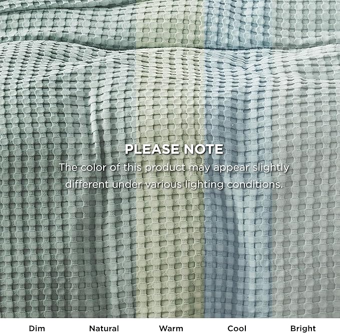 Bedsure Cooling Cotton Waffle King Size Blanket - Lightweight Breathable Blanket of Rayon Derived from Bamboo for Hot Sleepers, Luxury Throws for Bed, Couch and Sofa, Sage Green, 104x90 Inches