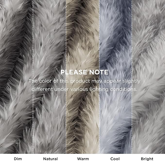 Bedsure Faux Fur Throw Blanket - Soft & Fluffy, Cozy, Fuzzy, Plush Throw Blanket for Couch, Sofa and Bed, Thick and Warm, Decor Gifts for Women, Grey, 50x70 inches