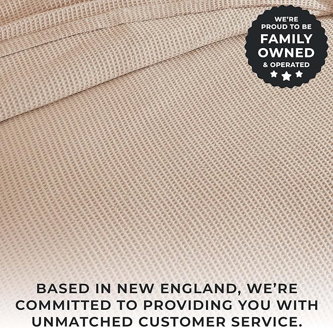 100% Cotton Waffle Weave Throw Blanket - Taupe Waffle Weave Lightweight Summer Throw Blanket - 50x60in Prewashed Breathable, Woven Throw for Couch, Bed or Office (Taupe)