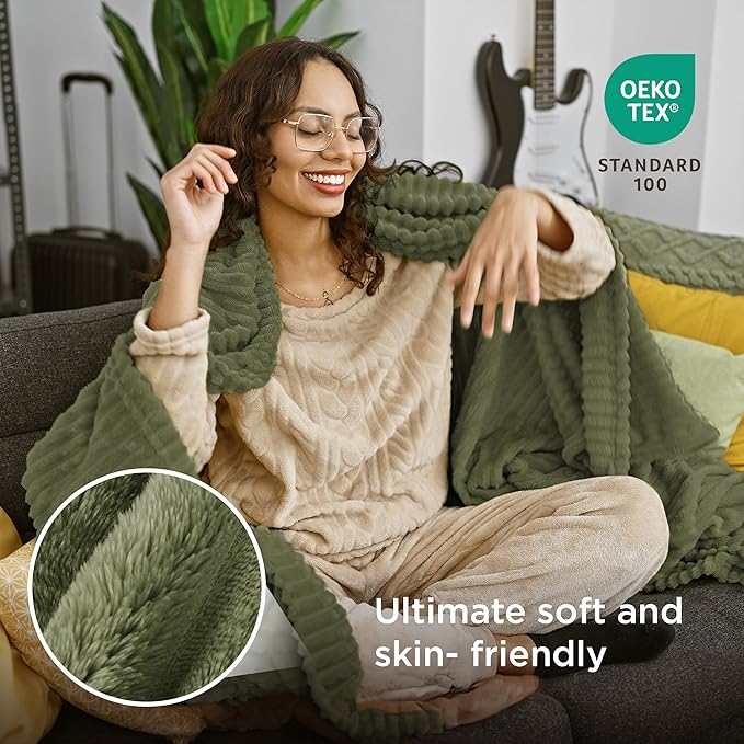 Bedsure Cypress Fleece Throw Blanket for Couch - GentleSoft Cozy Soft Blankets for Women, Cute Small Throws for Girls, 50x60 Inches