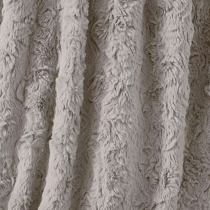 UGG Adalee Faux Fur Throw Blanket Luxury Lightweight Cozy Soft Throw for Couch Bed or Chair Hypoallergenic Machine Washable Double-Sided Fluffy Blanket Home Decor, 50-inch x 70-inch, Seal Grey