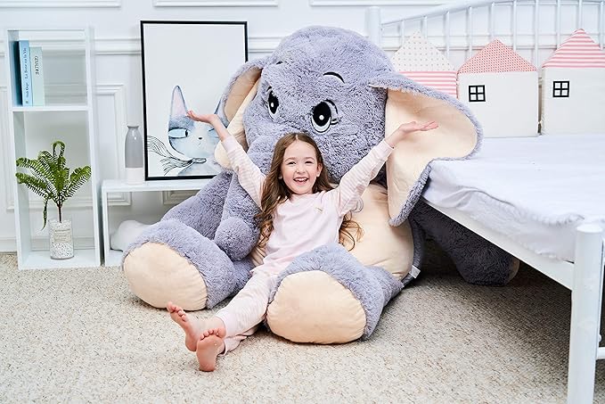 IKASA Giant Elephant Stuffed Animal Plush Toys Gifts (Gray, 72 inches)