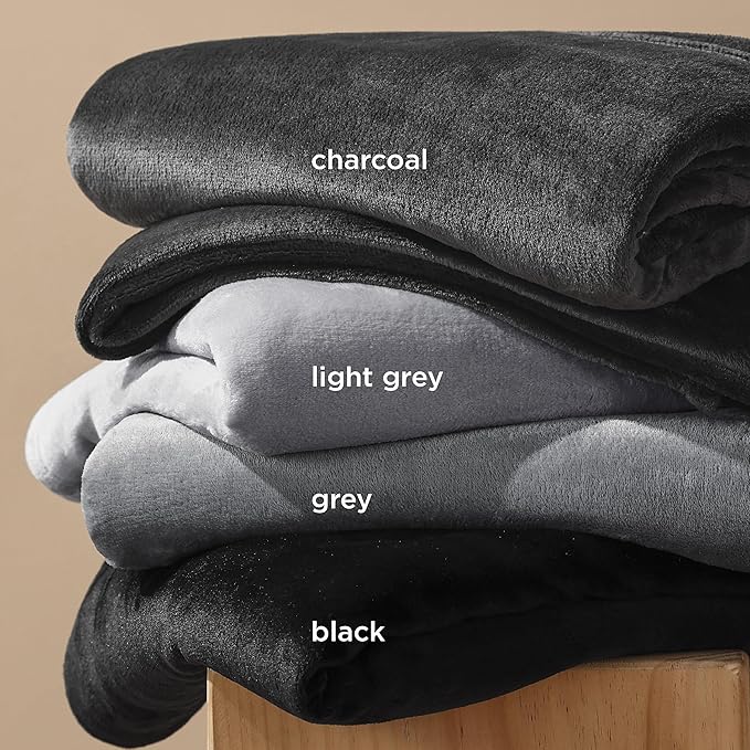 Bedsure Fleece Blanket Twin Size Black - 300GSM Lightweight Plush Fuzzy Cozy Soft Warm Blanket for Bed, Sofa, Couch, Travel, Camping, 60x80 inches