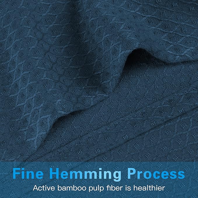 AmyHomie Cooling Blankets, 100% Rayon Derived from Bamboo, Cool Summer Blanket for Hot Sleepers, Soft Comfy Lightweight Blankets for All Seasons(Navy, 79×91 in)