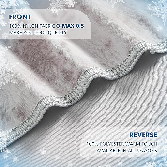 EMME Cooling Blanket Queen Size (90"x90"), Q-Max 0.5 Cooling Blankets for Hot Sleepers, Ice Summer Blanket for Nights Sweats, Grey Lightweight Sheet for Bed
