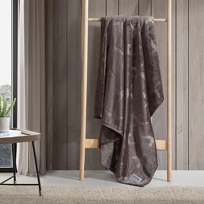 Eddie Bauer - Throw Blanket, Embossed Ultra Soft Plush Bedding, Home Decor for All Seasons, Oeko-Tex Certified (Geese Dark Brown, 50" x 70")