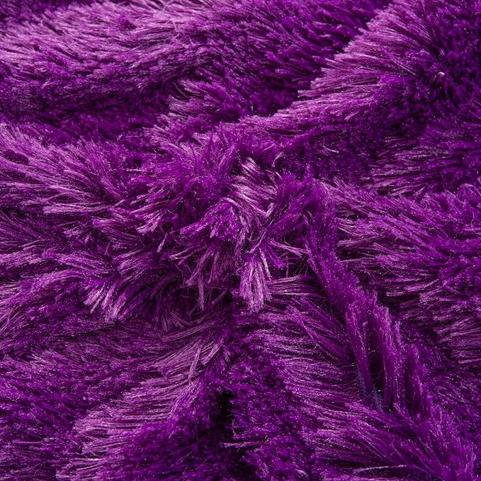 YUSOKI Purple Faux Fur Throw Blanket,2 Layers,50" x 60" Cozy Plush Fluffy Blanket Furry Fuzzy Warm Cute Shaggy Blanket for Fall Bed Living Room Décor Baby Women Pet