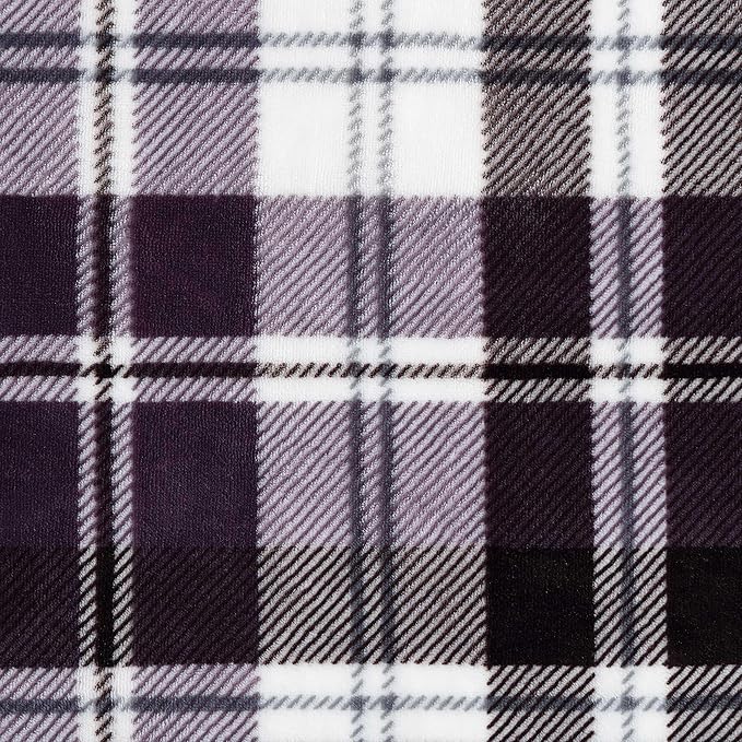Eddie Bauer - Throw Blanket, Reversible Sherpa Fleece Bedding, Home Decor for All Seasons, Oeko-Tex Certified (Trailhead Plaid Purple, Throw)