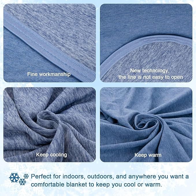 CHOSHOME Cooling Blanket for Hot Sleepers Lightweight Summer Cold Thin Blankets for Sleeping, Hot Flashes Night Sweats, Soft Blanket for Bed, Oversized King 96" x 120", Blue