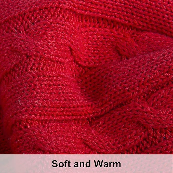 NTBAY 100% Pure Cotton Oversize (60x80) Cable Knit Throw Blanket, Super Soft Warm Knitted Throw Blanket for Bed, Sofa, Chair, Couch - Extra Cozy, Machine Washable, Comfortable Home Decor, Red
