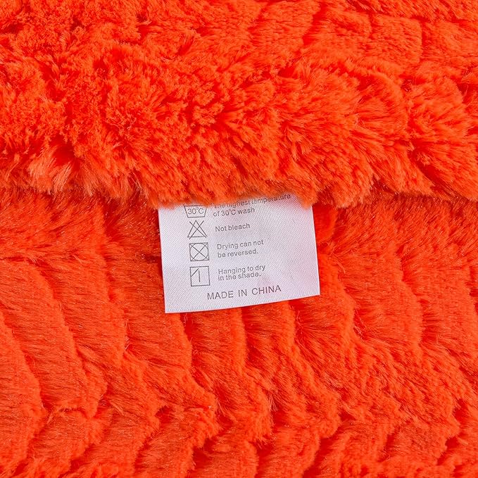 YUSOKI Luxury Faux Fur Twin XL Blanket for Twin XL Bed 2 Layers,5.2lb,All Ages,Home Decoration Without Pillows(Burnt Orange,63"x90")