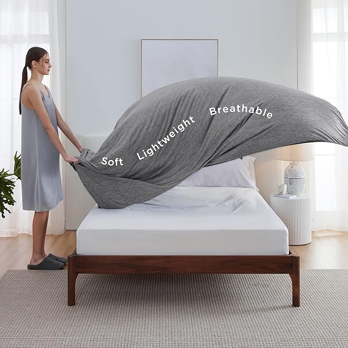 Bedsure Cooling Blanket King Size for Hot Sleepers - Summer Blanket King Size Cold Bed Cool Arc-Chill Thin Ice Cooled Grey Bedding with Rayon Derived from Bamboo Night Sweats Hot Flashes, 108x90