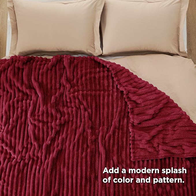 Bedsure Deep Red Full Blanket for Bed - GentleSoft Cozy Soft Blankets for Women, Cute Large Throws for Girls, 84x90 Inches