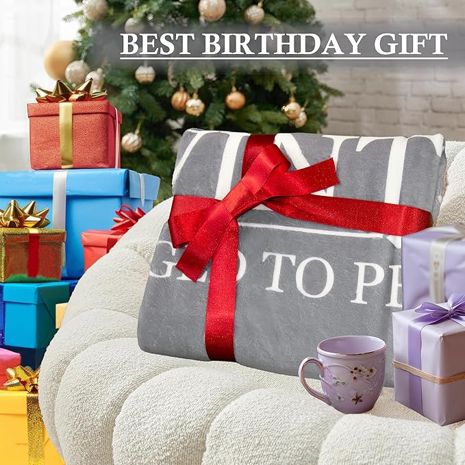 40th Birthday Gifts for Women Men, 40th Birthday Throws Blanket 60"x50", Happy 40 Year Old Birthday Gifts, 1985 Birthday Gift for Turning 40 Year Old Woman Decorations Gray