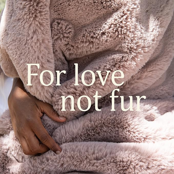 UnHide Marshmallow - Faux Fur Blanket - Heavy Weight, Extra Soft Blanket - Made from Recycled Materials - Machine Washable - Medium (60" x 80") - Charcoal Charlie