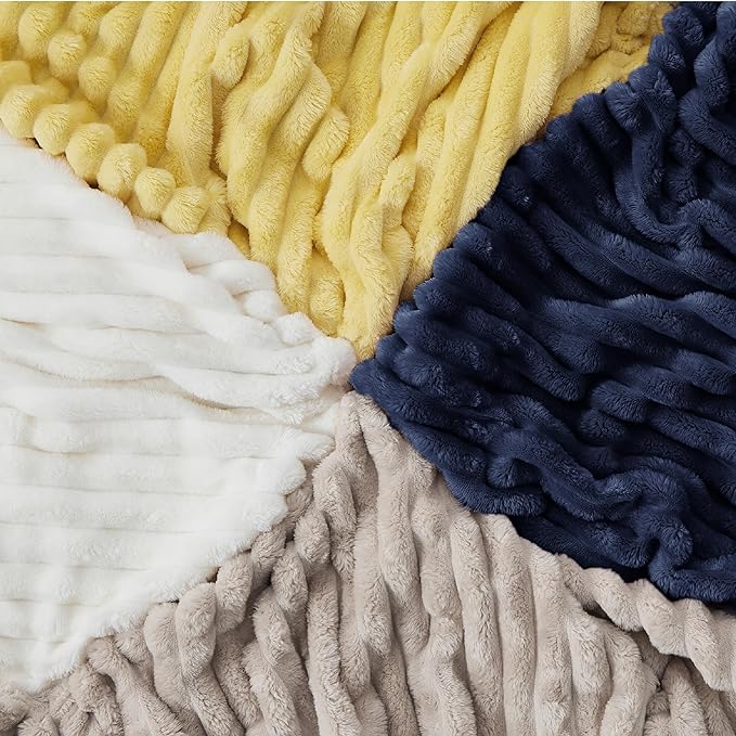 Bedsure Blue Fleece Blanket for Couch - GentleSoft Cozy Soft Blankets for Women, Cute Small Throws for Girls, 50x70 Inches