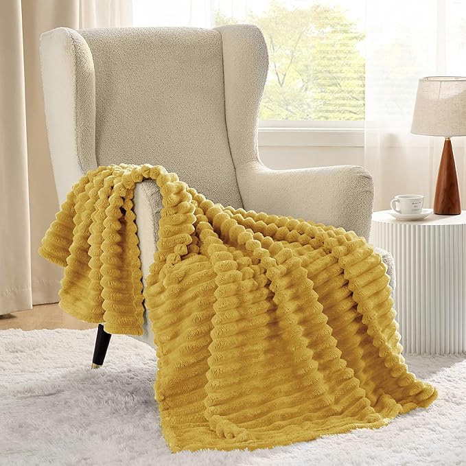 Bedsure Honey Throw Blanket for Couch - GentleSoft Cozy Soft Blankets for Women, Cute Small Throws for Girls, 50x70 Inches