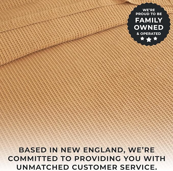 100% Cotton Waffle Weave Throw Blanket - Yellow Waffle Weave Lightweight Summer Throw Blanket - 50x60in Prewashed Breathable, Woven Throw for Couch, Bed or Office (Marigold)