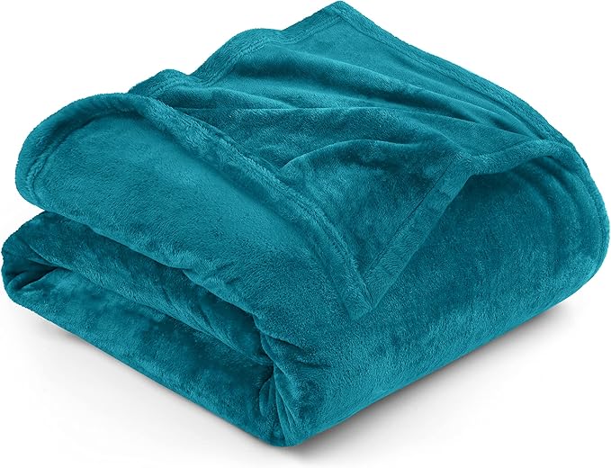 Utopia Bedding Fleece Blanket California King Size Turquoise 300GSM Luxury Fuzzy Soft Anti-Static Microfiber Bed Blanket (102x96 Inch)