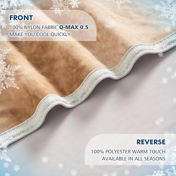 EMME Cooling Blanket Twin Size (60"x80"), Q-Max 0.5 Cooling Blankets for Hot Sleepers, Ice Summer Blanket for Nights Sweats, Khaki Lightweight Sheet for Bed