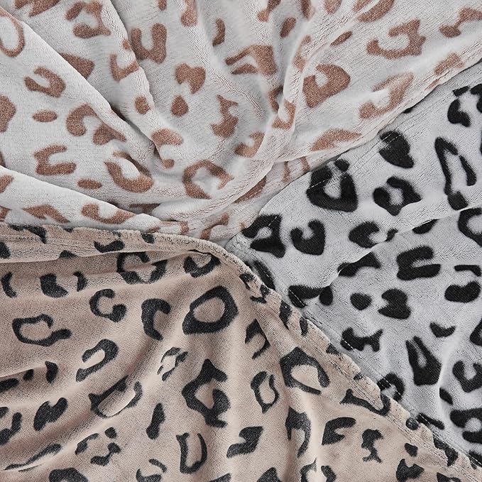 SOCHOW Flannel Fleece Cheetah Print Throw Blanket for Women, Lightweight Super Soft Cozy Plush Blanket, 60 x 80 Inches Black Leopard