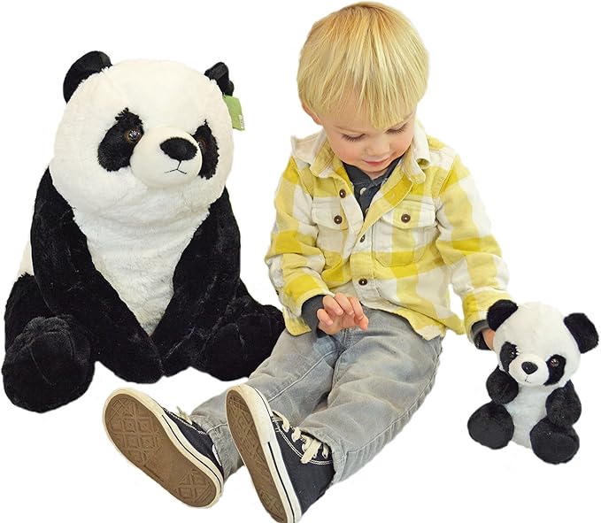 Mother and Baby Panda Plush Set | Super Soft Panda Stuffed Animal | Cute Plushies for Kids Bedroom | 18-in Stuffed Animals for Girls & Boys | Sittingpanda Stuffed Animal Toys by Exceptional Home