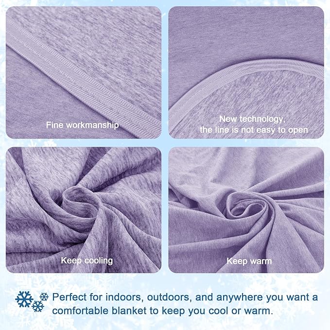 CHOSHOME Cooling Blanket for Hot Sleepers Lightweight Summer Cold Thin Blankets for Sleeping, Hot Flashes Night Sweats, Soft Blanket for Bed, California King 96" x 102", Purple