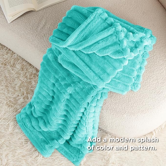 Bedsure Blue Twin XL Blanket for Bed - GentleSoft Cozy Soft Blankets for Women, Cute Small Fleece Throws for Girls, Birthday Gifts for Women, Mothers Day Decor Gifts for Mom, Blue Fog, 66x90 Inches