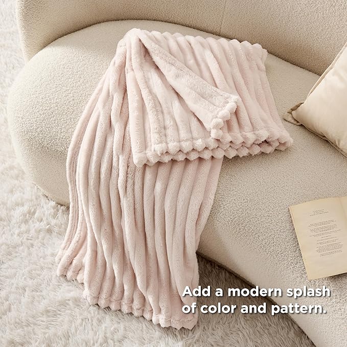 Bedsure Crystal Pink Twin Blanket for Bed - GentleSoft Cozy Soft Blankets for Women, Cute Large Throws for Girls, 66x90 Inches