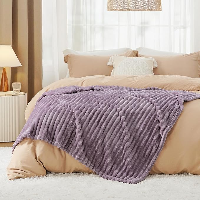 Bedsure Light Purple Fleece Blanket for Couch - GentleSoft Cozy Soft Blankets for Women, Cute Small Throws for Girls, 50x60 Inches