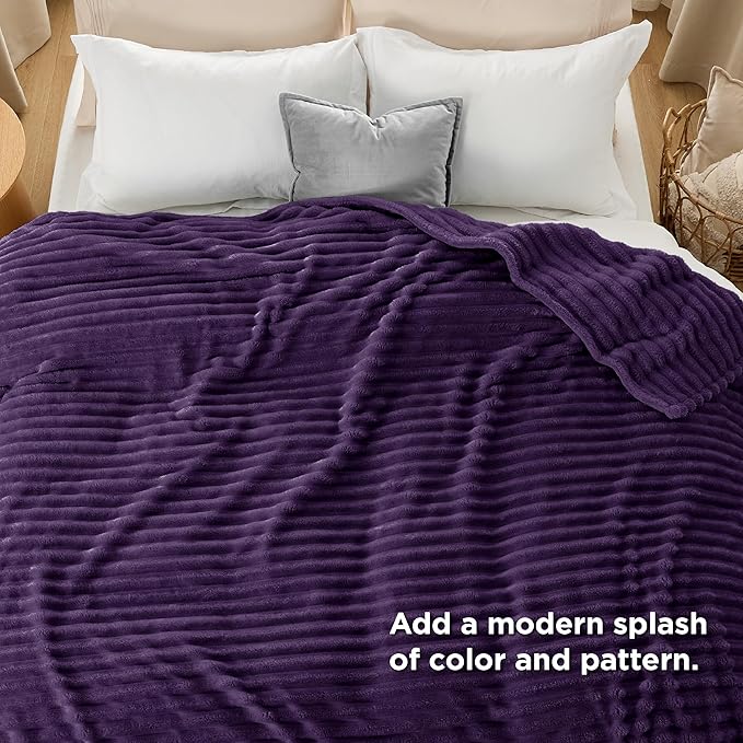 Bedsure Purple California King Size Blanket for Couch - GentleSoft Cozy Soft Blankets for Women, Cute Small Fleece Throws for Girls, Birthday Gifts for Women, 102x96 Inches