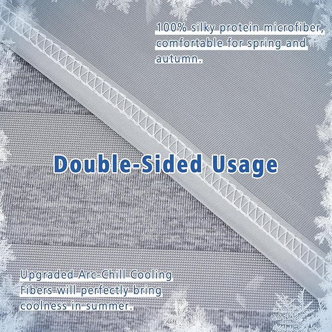 EMME Cooling Blankets Queen Size (90"x 90") for Hot Sleepers, Summer Bed Blanket, Thin Light Bedspread Coverlet for Night Sweats, Double Sided Keep Body Cool, Grey Cold Blankets for Sleeping