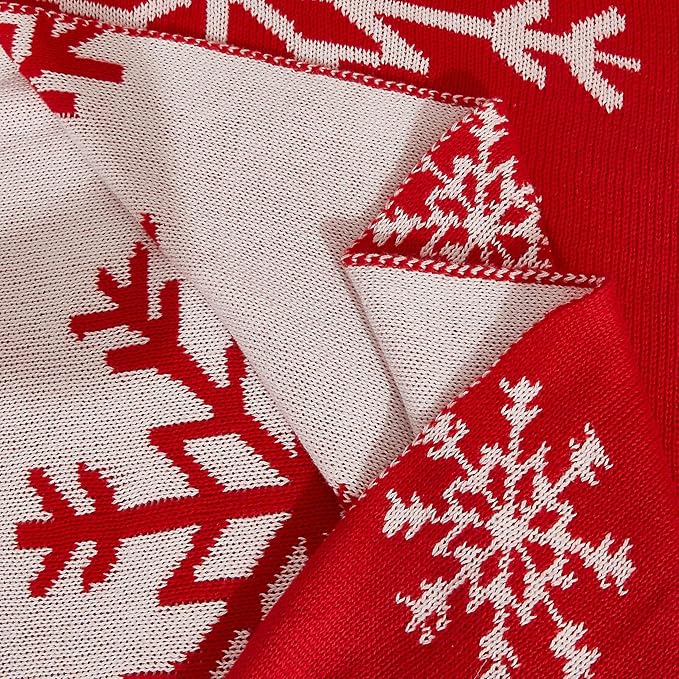 NTBAY 100% Cotton Cable Knit Throw Blanket for Couch (51"x 67"), Super Soft Warm Knitted Throw Blanket for Bed, Sofa, Chair - Extra Cozy, Machine Washable, Comfortable Home Decor, Red and White