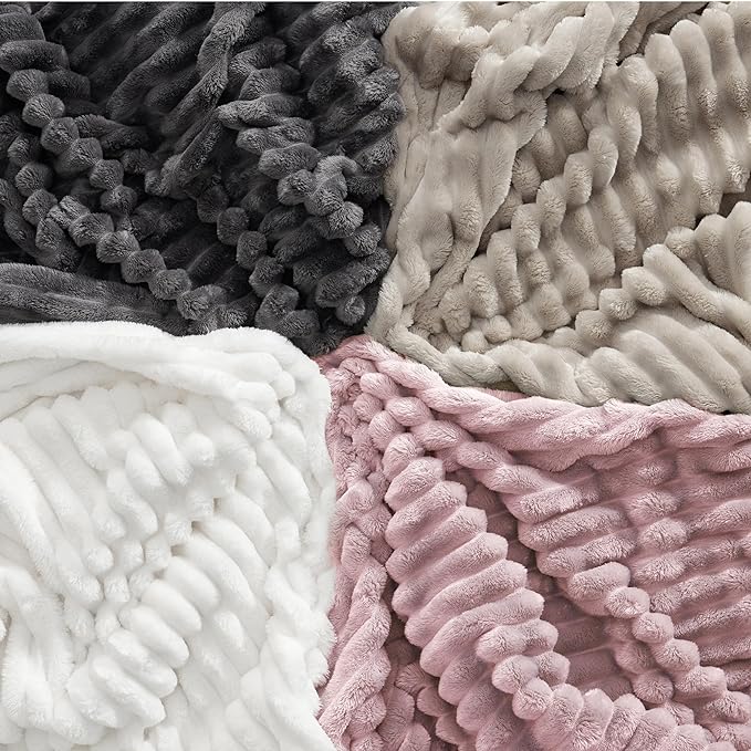 Bedsure Pink Fleece Blanket for Couch - GentleSoft Cozy Soft Blankets for Women, Cute Small Throws for Girls, 108x90 Inches