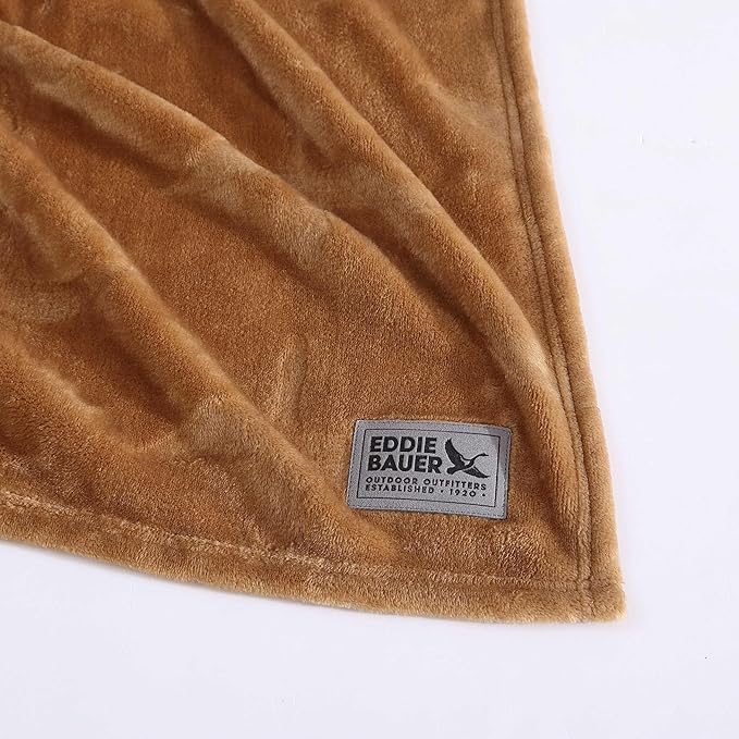 Eddie Bauer - Throw Blanket, Embossed Ultra Soft Plush Bedding, Home Decor for All Seasons, Oeko-Tex Certified (Geese Brown, 50" x 70")